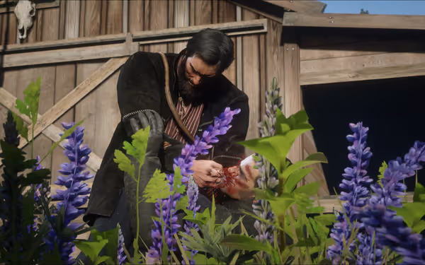 A bearded man in dark clothing appears to be striking another person.