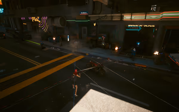 A chaotic urban shootout unfolds with police and armed individuals exchanging gunfire