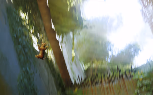 A cat is falling down in a bright outdoor area next to a wall and spikes.
